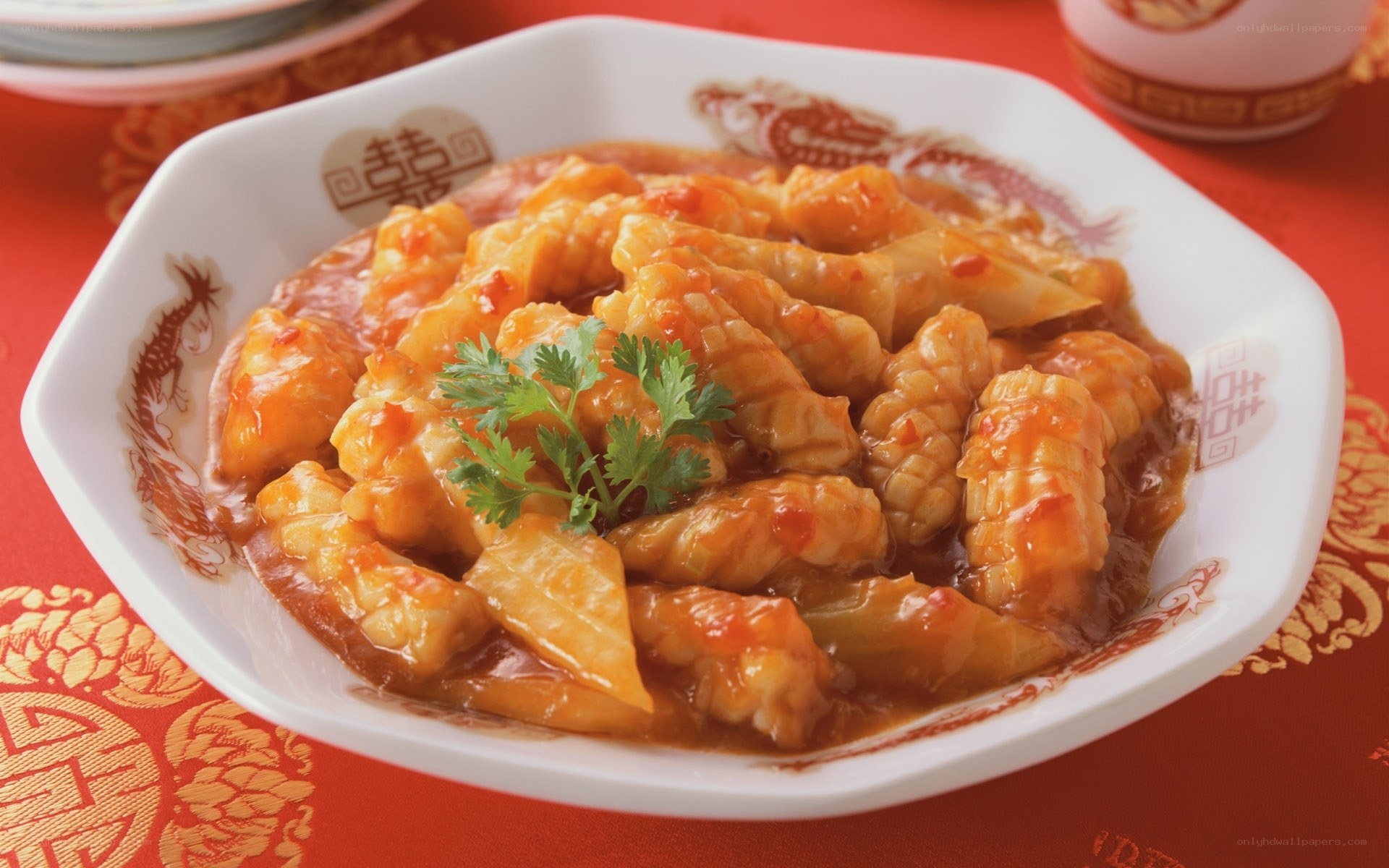 Sweet and sour squid dish