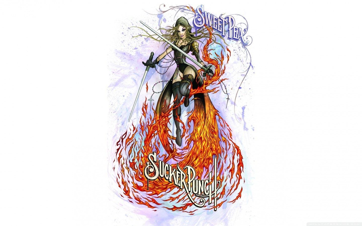 Sweet Pea with swords