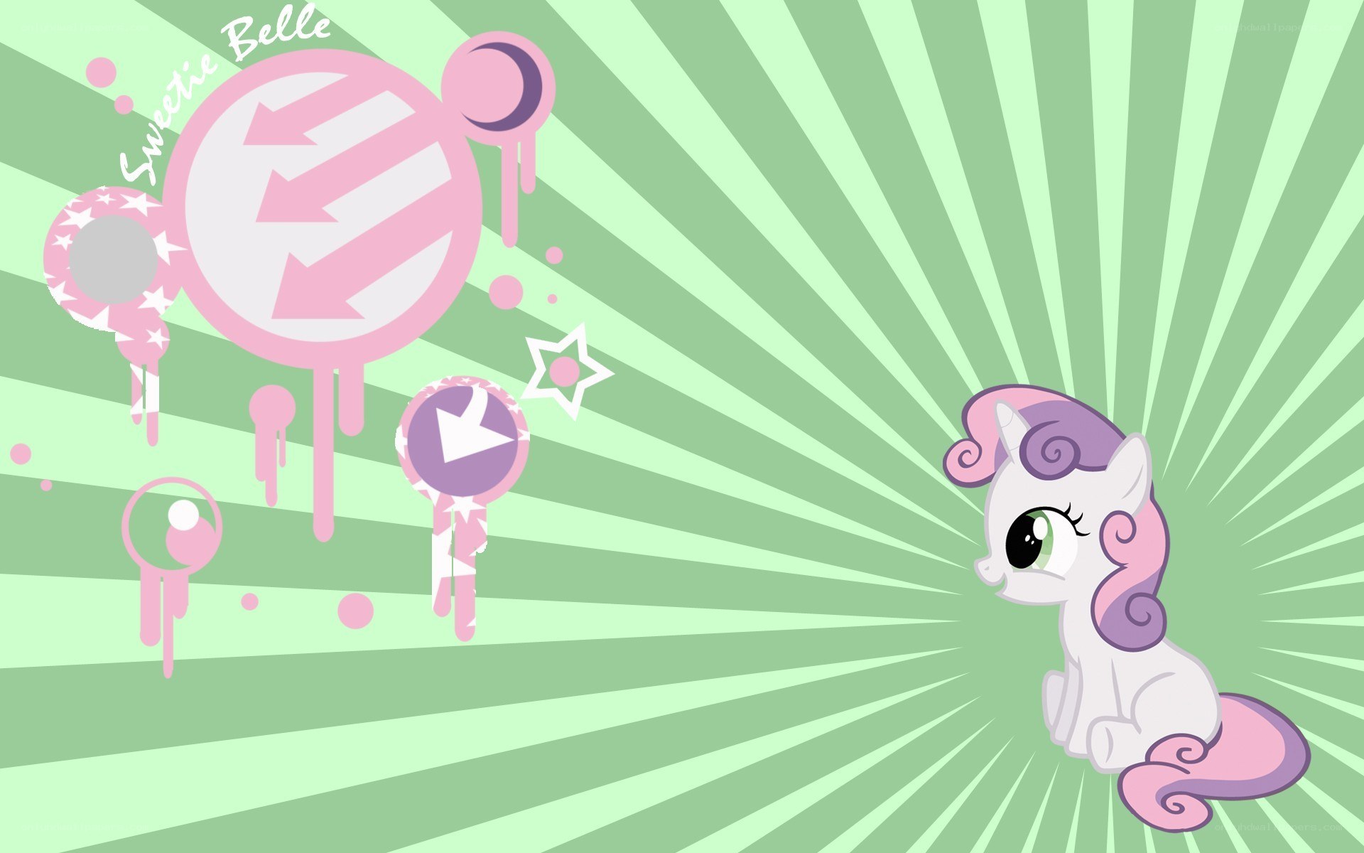 Sweetie Belle with pink icons