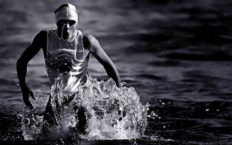 swimmer in action