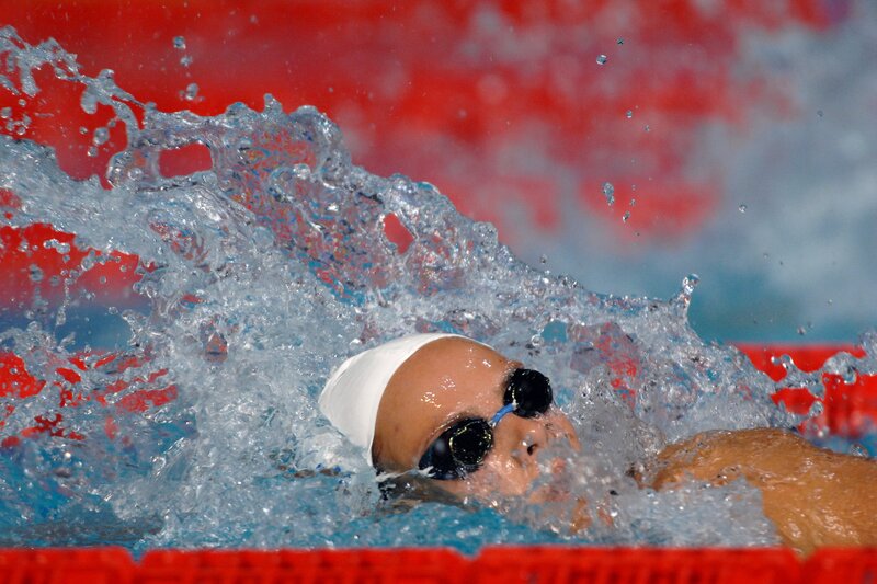 swimmer in action