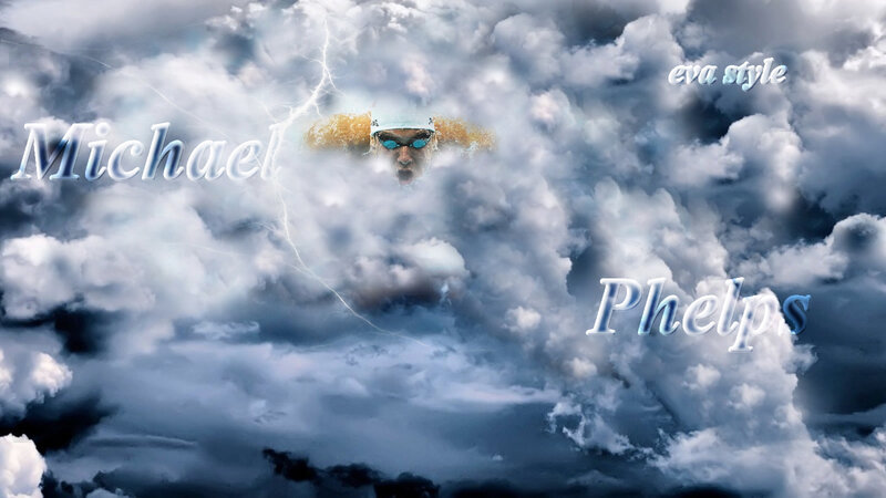 Swimmer in Clouds