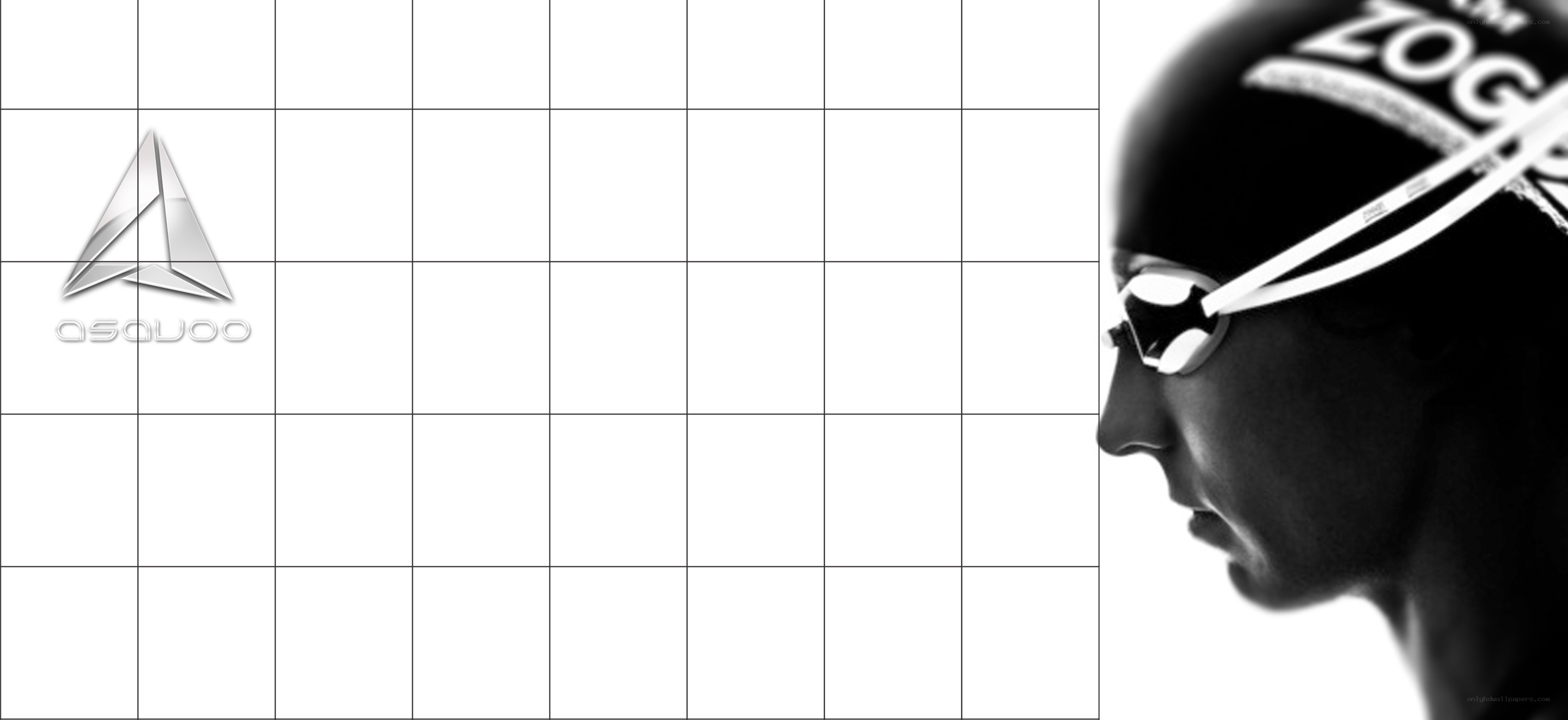 swimmer in profile with logo