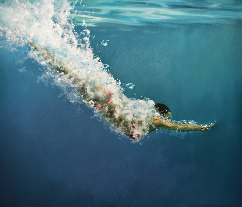 Swimmer Underwater — Blue, Dynamic