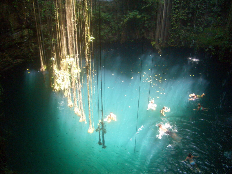 Swimmers in a cenote