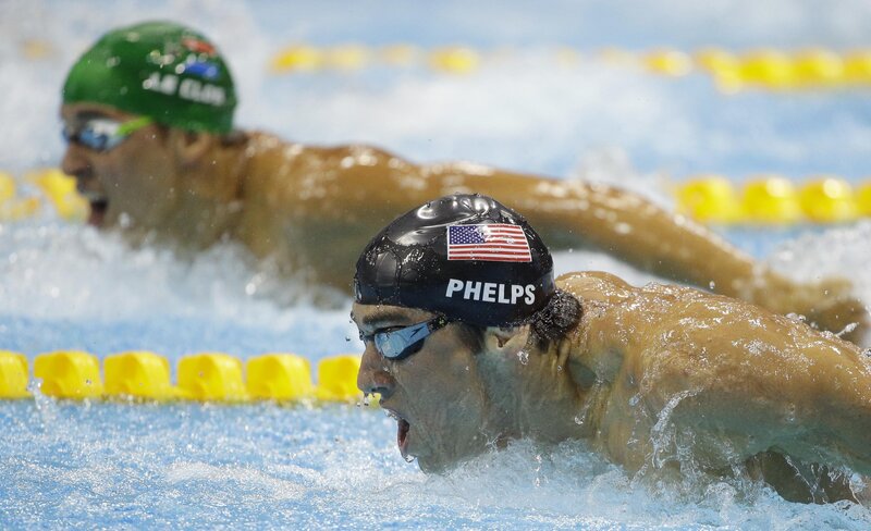 Swimmers in action
