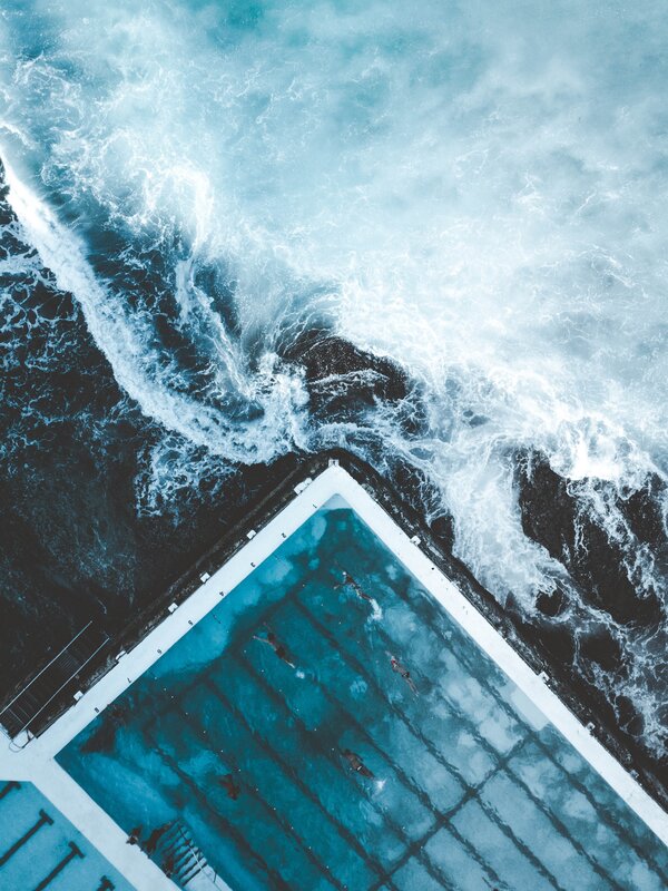 Swimmers in Ocean Pool