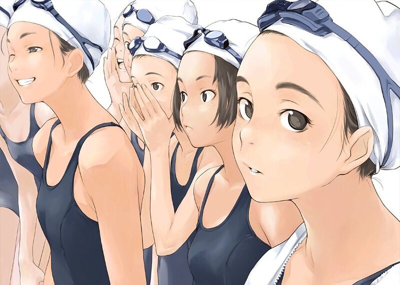 swimming team in swimwear