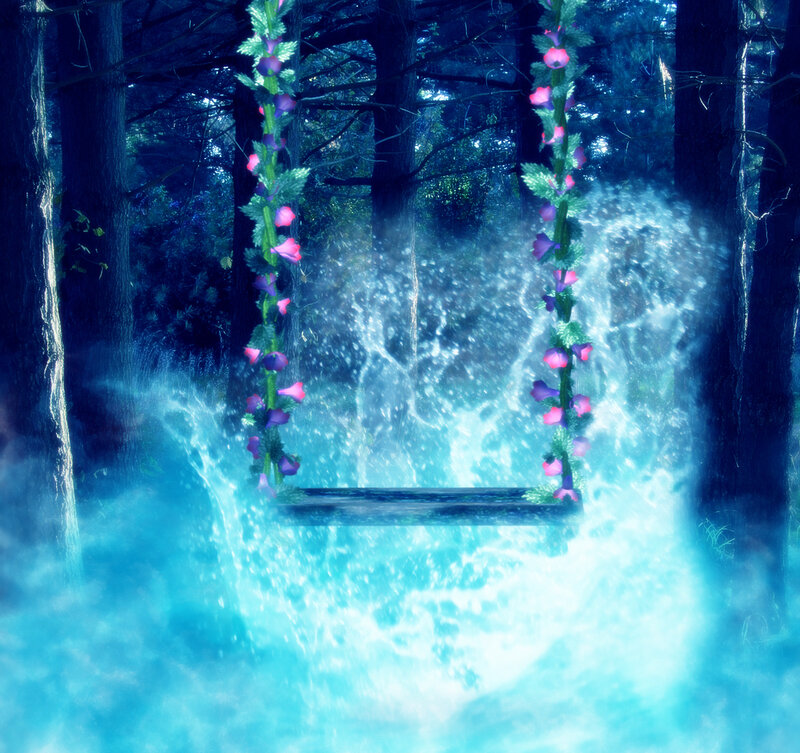 Swing in Forest — Blue
