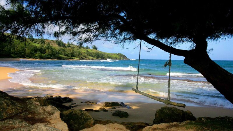 Swing on Beach — Blue