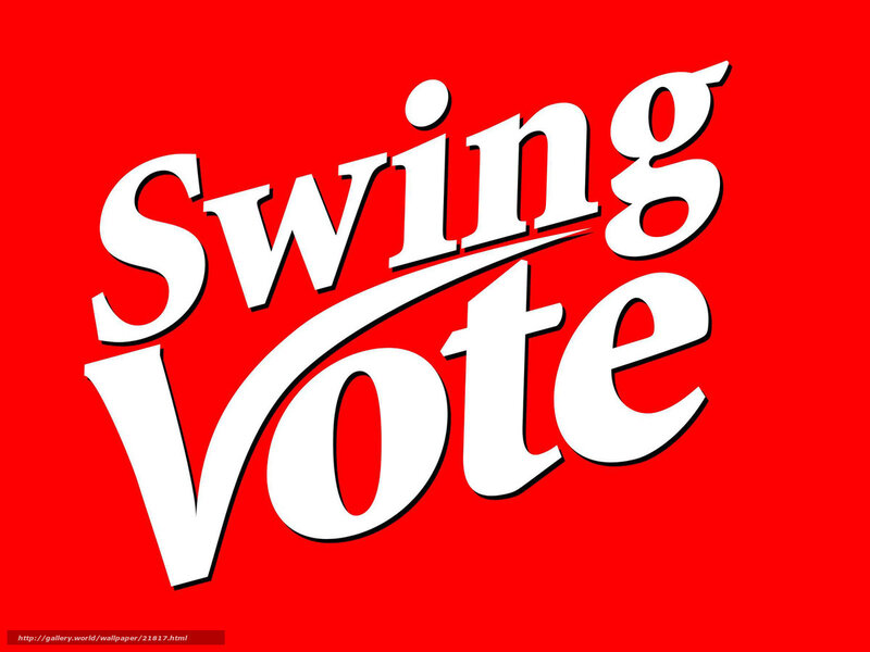 Swing Vote text on red background