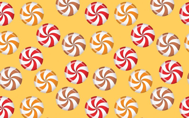 Swirl Candies on Yellow