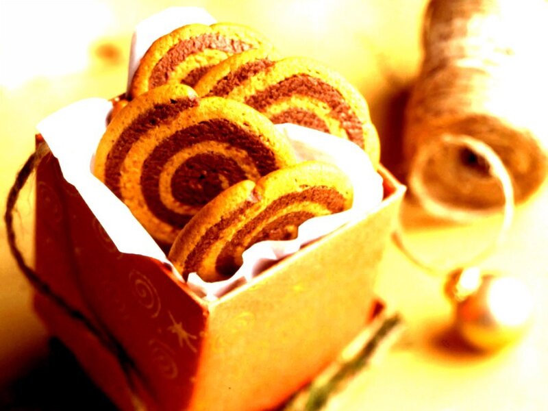 Swirl cookies in a gift box
