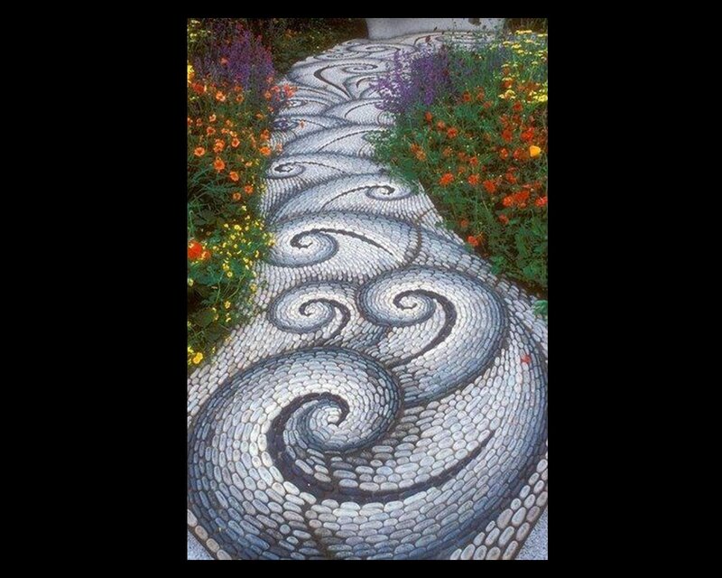 Swirl-patterned Stone Path