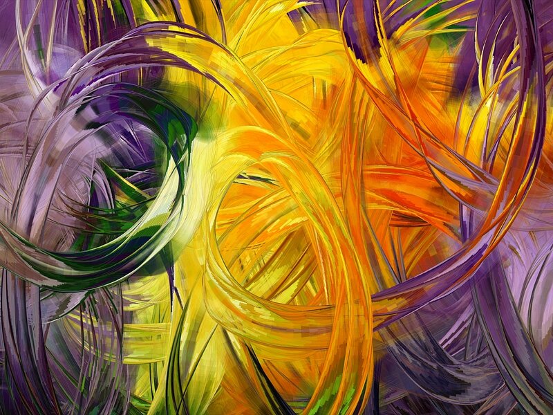 Swirling Abstract Lines — Yellow