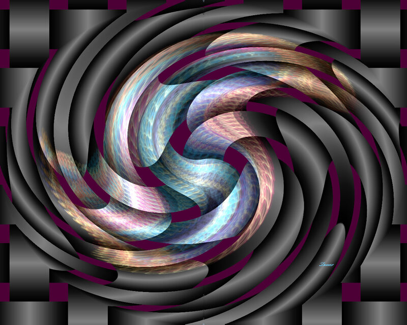 Swirling Abstract Pattern — Black