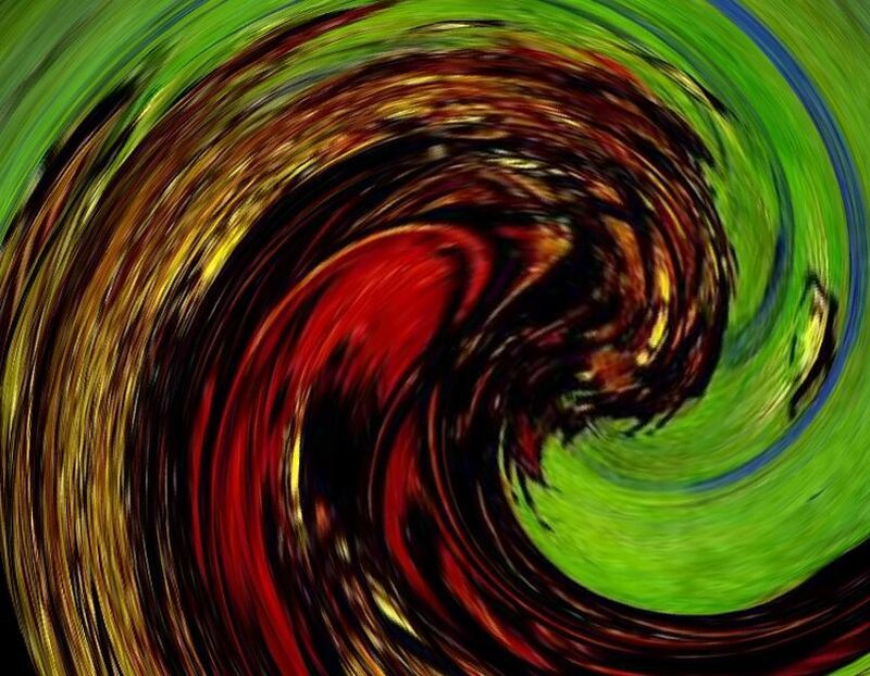 Swirling Abstract Pattern — Green, Dynamic, Color Swirls