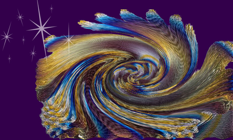Swirling Abstract Pattern — Purple, Dynamic, Stars