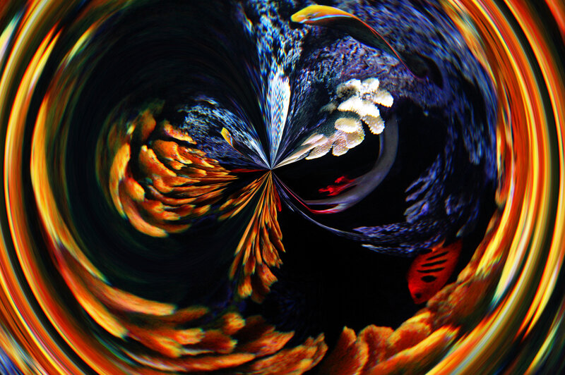 swirling abstract underwater scene
