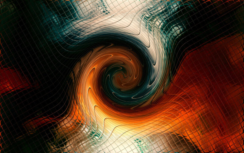 Swirling Abstract Vortex — Orange, Dynamic