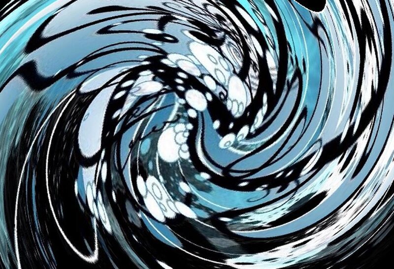 swirling blue and black abstract pattern