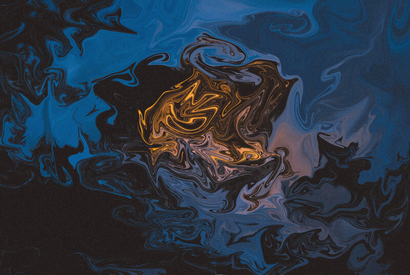 Swirling Blue and Gold Liquid
