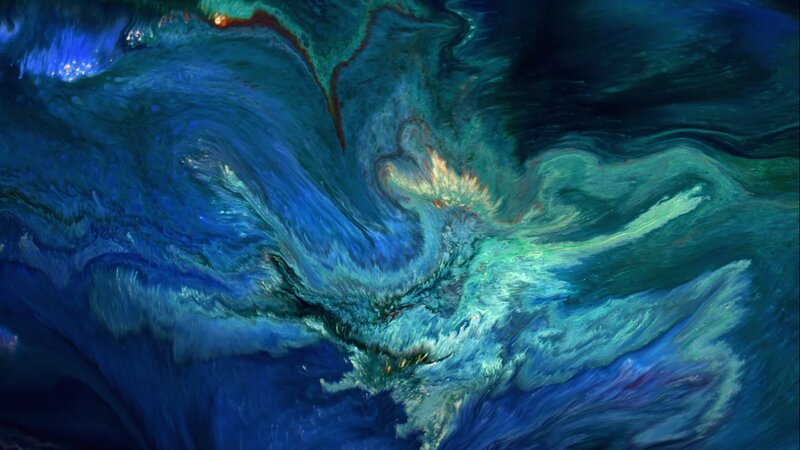 Swirling Blue and Green Paint — Dynamic