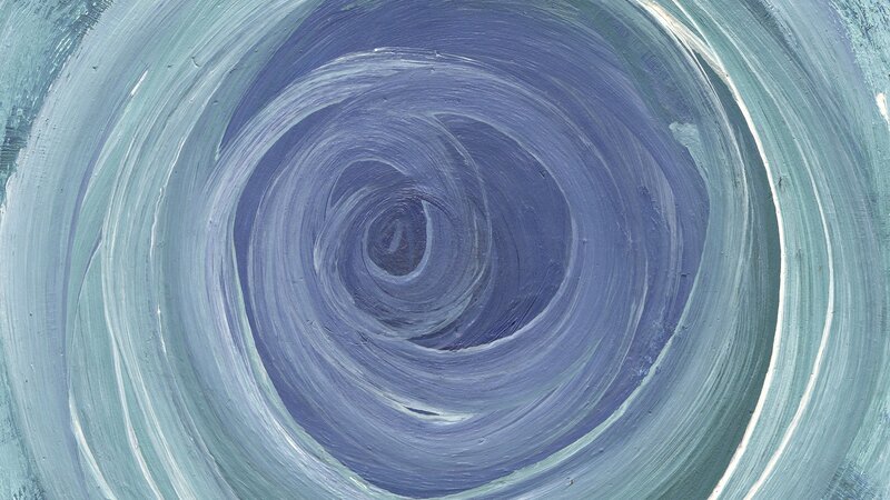 swirling blue and green paint