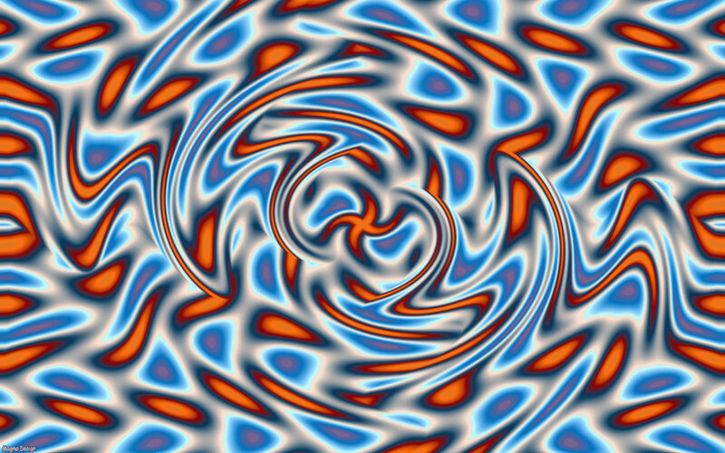 swirling blue and orange fractal