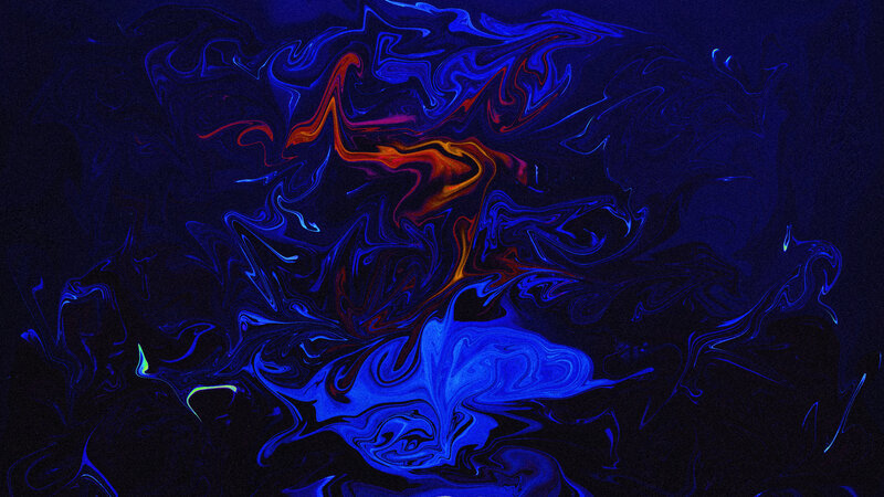 Swirling Blue and Orange Liquid