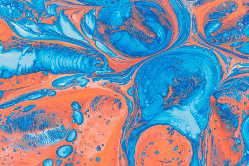Swirling Blue and Orange Paint