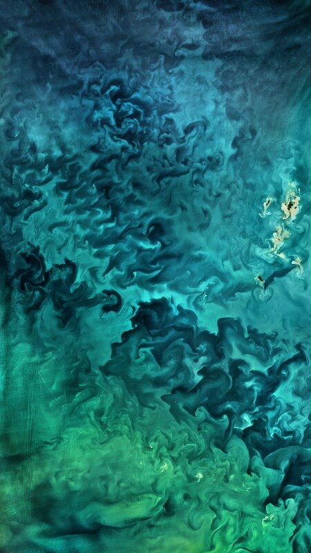Swirling Blue-green Paint