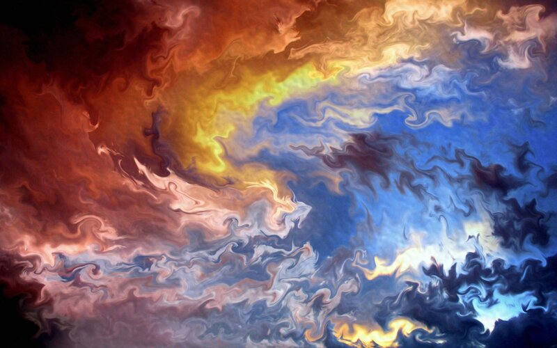 Swirling Colorful Clouds — Blue, Dramatic