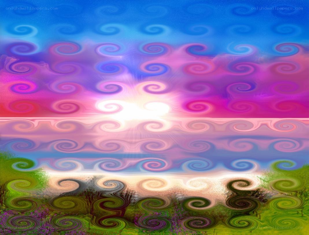 swirling colorful landscape