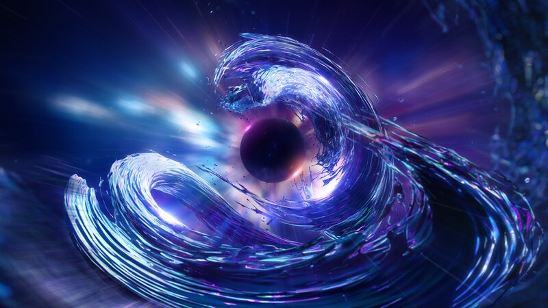Swirling Cosmic Vortex — Blue