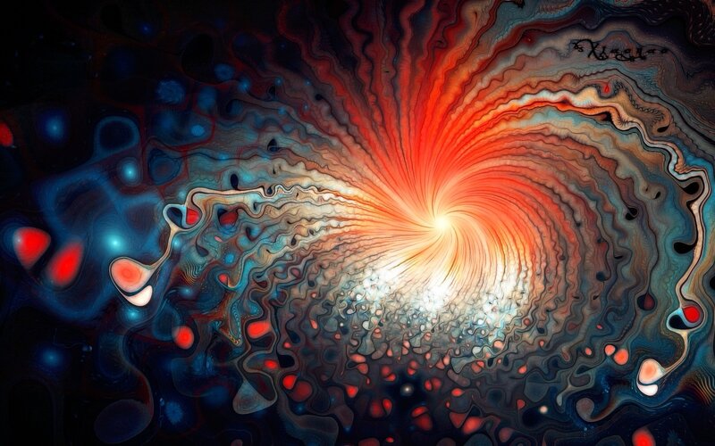 Swirling Cosmic Vortex — Red