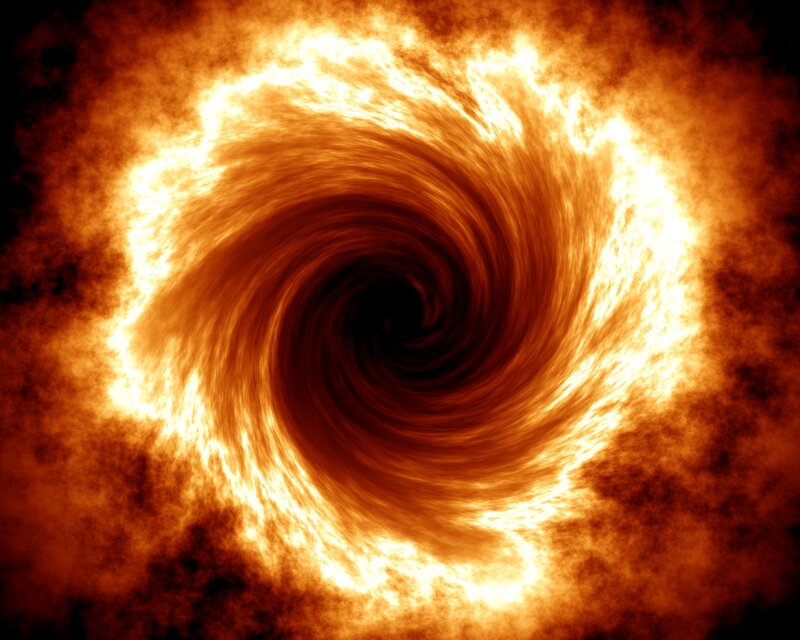 Swirling Fire Vortex — Orange