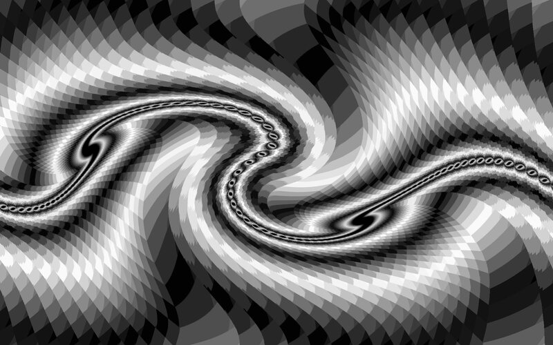 Swirling Fractal Pattern — Black