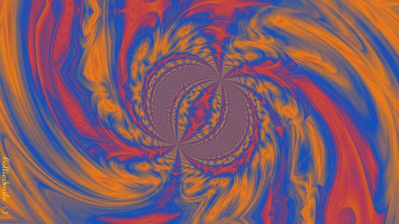 Swirling Fractal Pattern — Blue