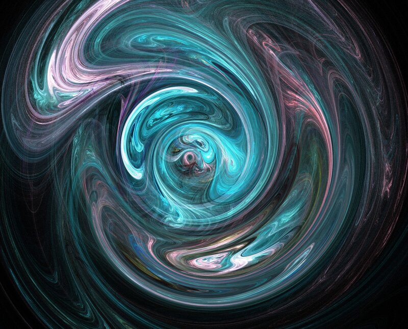 Swirling Fractal Pattern — Teal