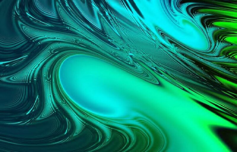 Swirling Green and Blue Liquid — Dynamic