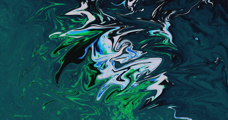Swirling Green and Blue Liquid