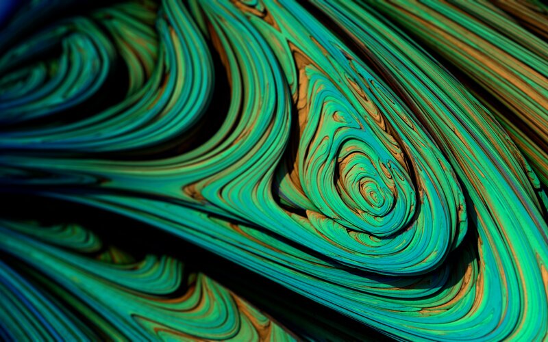 Swirling Green and Blue Patterns