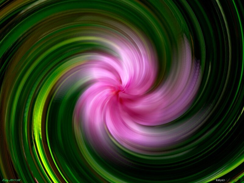 Swirling Green and Pink Vortex