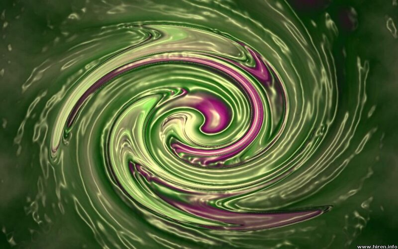 Swirling Green and Purple Liquid