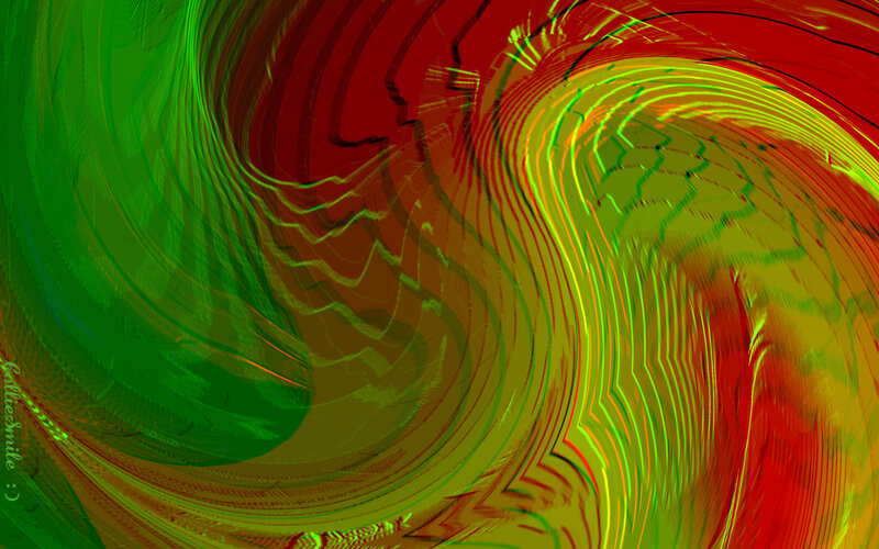 Swirling Green and Red Lines