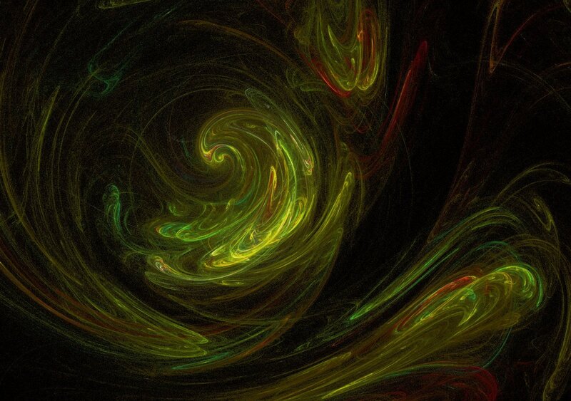Swirling Green and Yellow Patterns