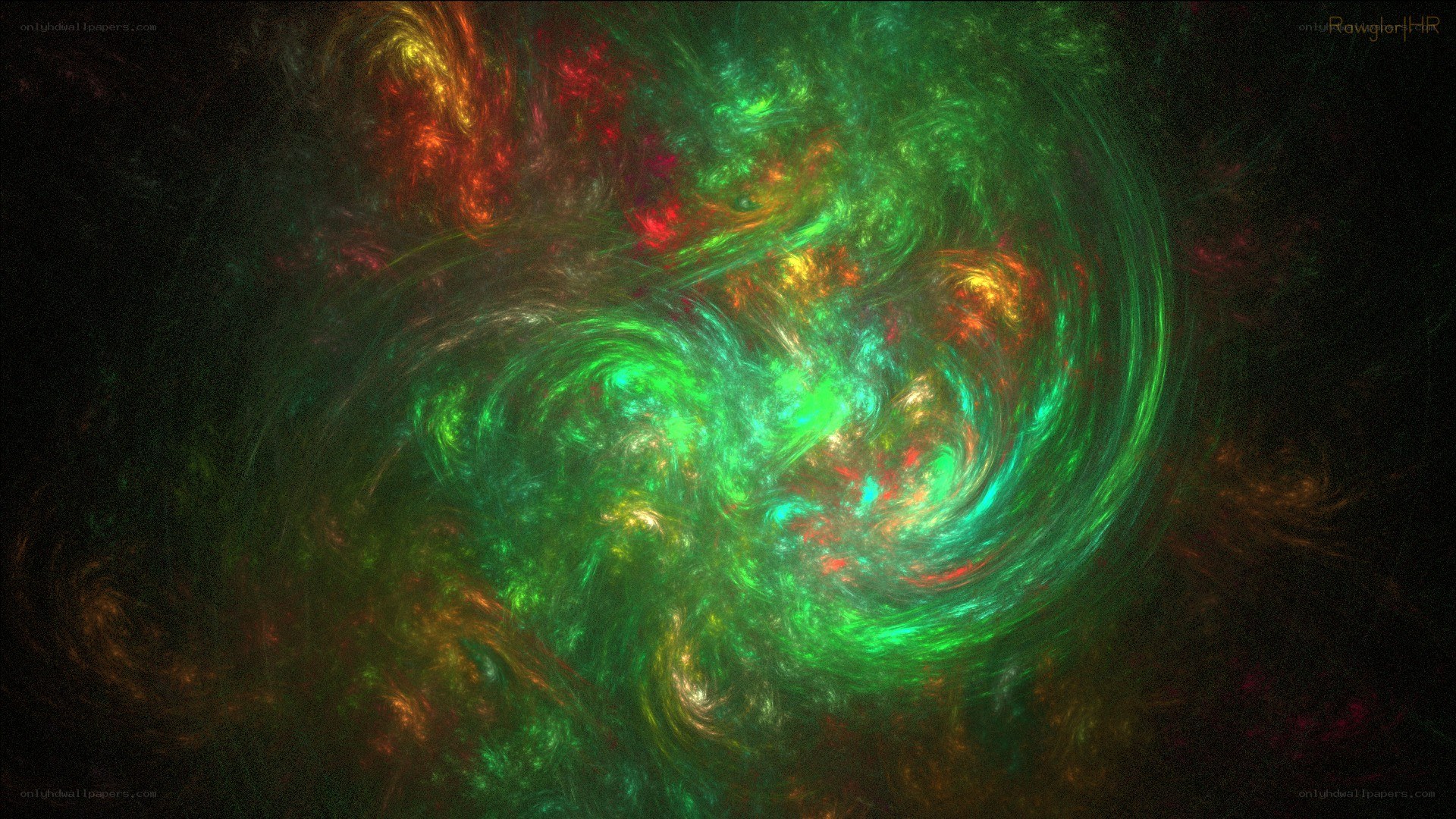 swirling green nebula