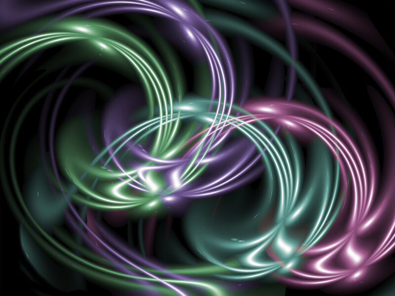 Swirling Light Patterns — Green, Dynamic, Abstract, Color