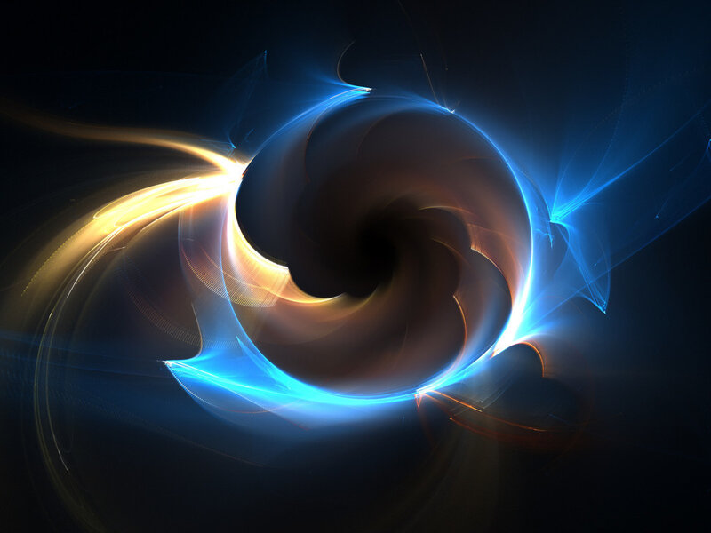 Swirling Light Vortex — Blue, Dramatic